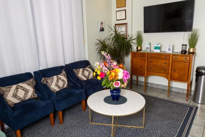 inside the waiting room of Pacific Coast Dentistry in Paso Robles, CA