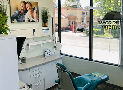 dental exam room at Pacific Coast Dentistry in Paso Robles, CA